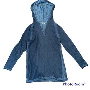 jjil navy blue hooded hoodie sweater 70% cotton size cut off